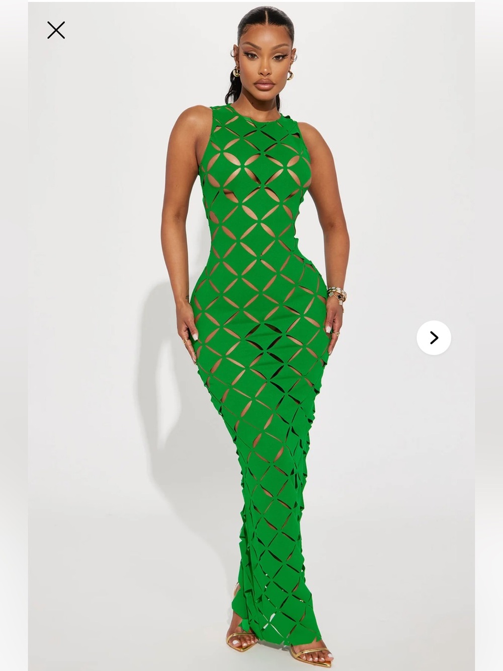 Fashion Nova kelly green cut out maxi dress